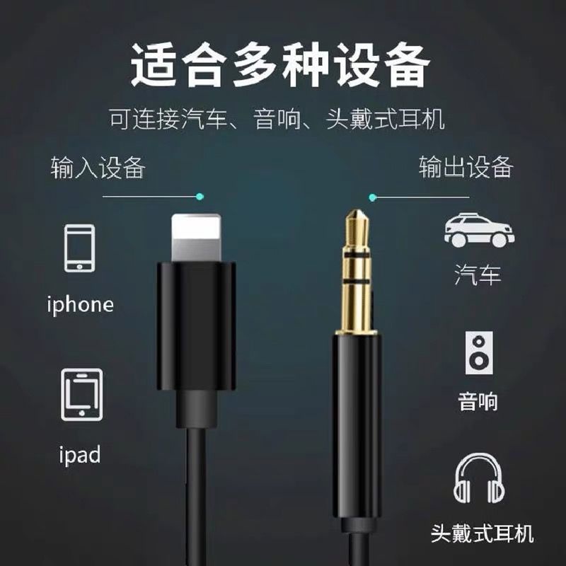 Compatible with Apple 14 mobile phone AUX audio cable, car iPhone 13 connection cable, speaker, audio and headphone conversion cable Application Scenario