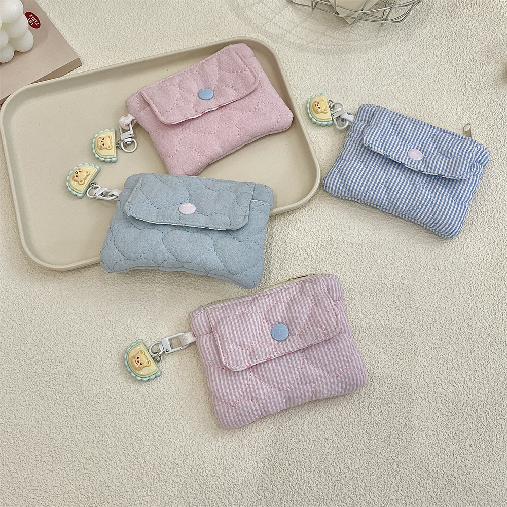 52141 Cute and compact card case, coin purse, snap-on zipper storage bag, multi-functional organizing bag, ID card case details Picture