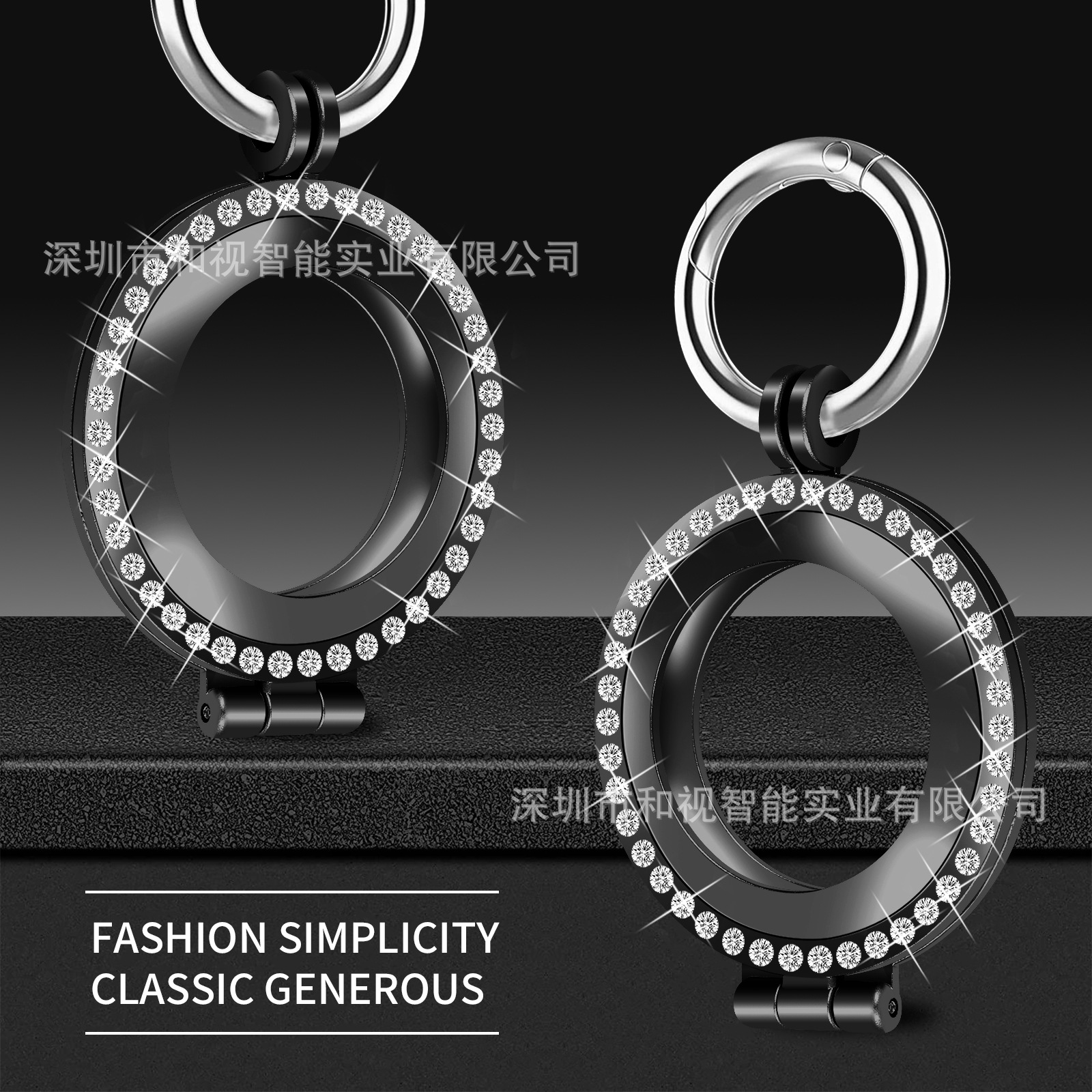 Suitable for Apple AirTag tracker case, metal case, diamond-encrusted case, alloy case full figure