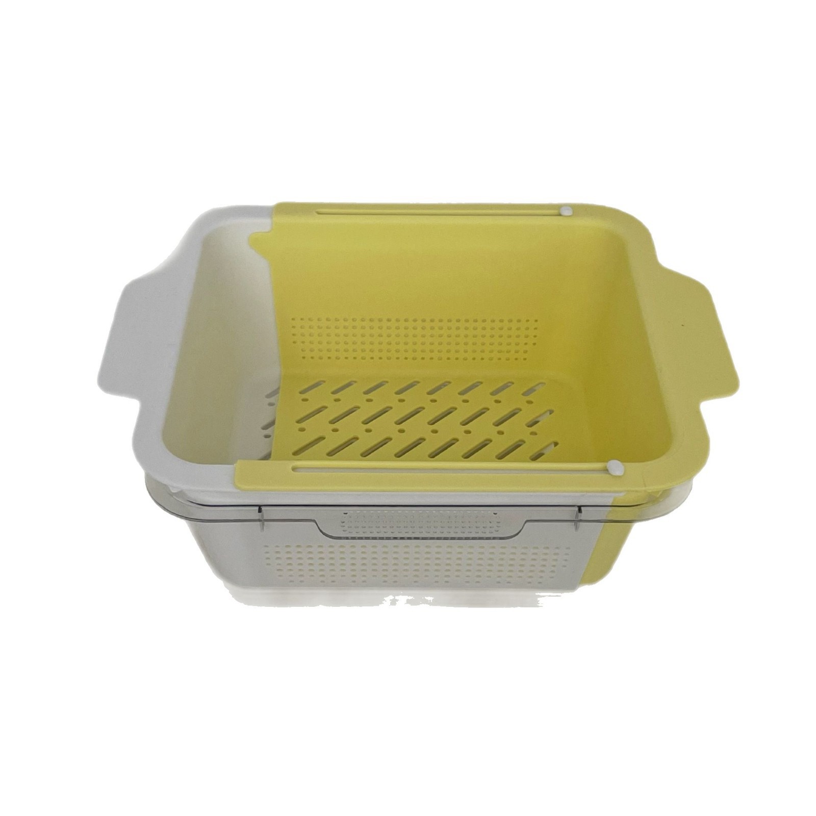 Retractable draining basket, macaron-colored double-layer dual-purpose multi-functional fruit plate, vegetable basket, home kitchenware Item Picture