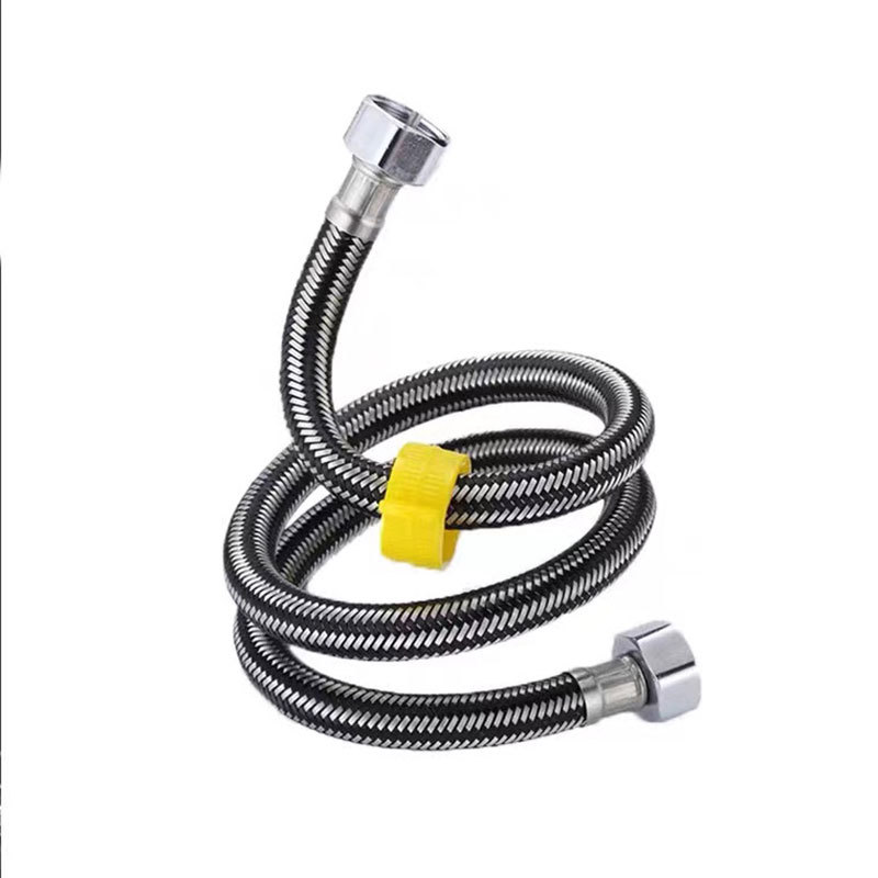 Copper cap, steel cap, 304 stainless steel, bathroom water inlet pipe, braided steel wire mixed wire water pipe, cold and hot pipe Angle valve, faucet Item Picture
