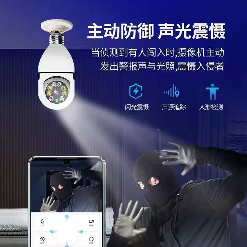 360-degree high-definition camera, high-definition wireless wifi, smart home remote bulb camera, a bestseller in foreign trade Specification drawing