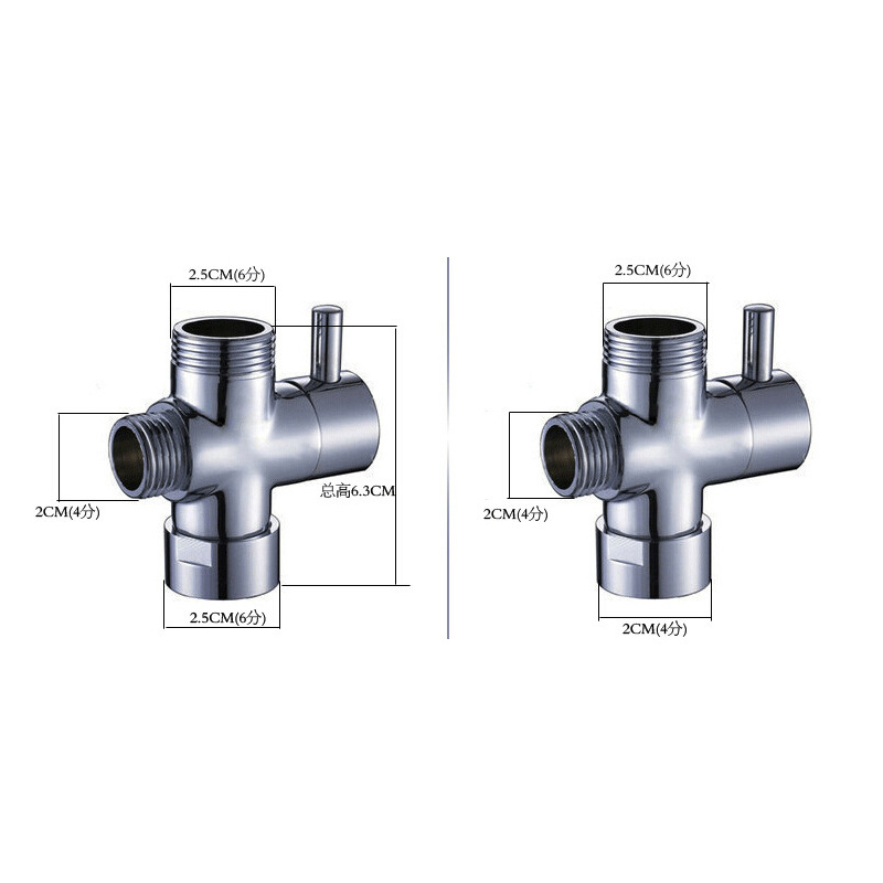 Copper water divider quick-opening water divider valve, three-way showerhead accessories, shower conversion valve, one inlet two, 4 and 6 branches Application Scenario