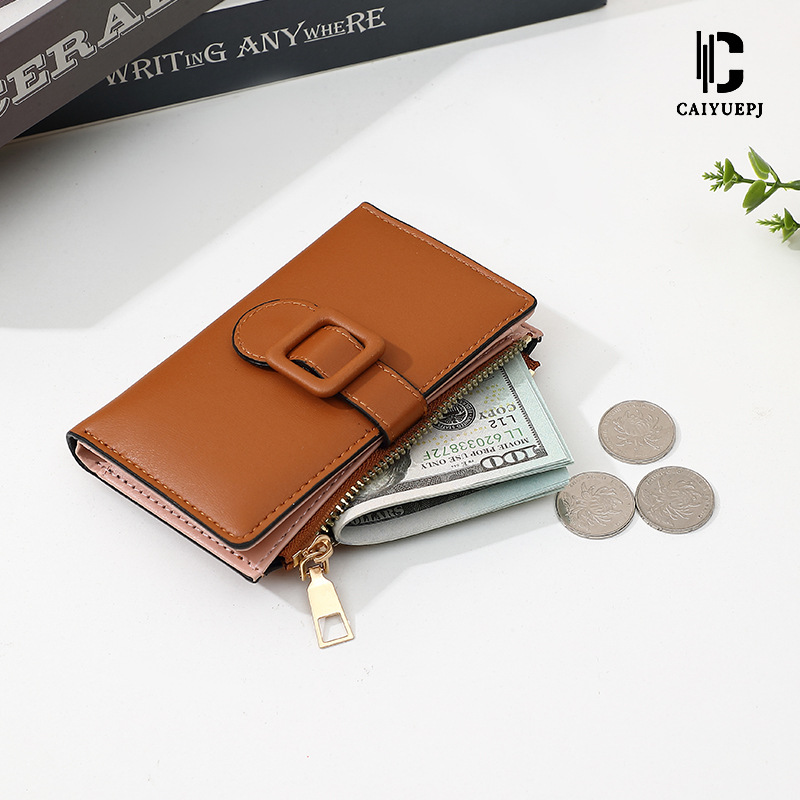A new cross-border small wallet with a unique, high-end and fashionable style. It features a lychee pattern long wallet for women and a large capacity details Picture