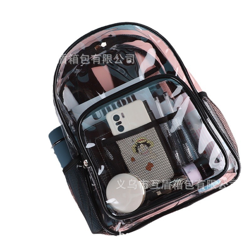 In-stock supply of cross-border Amazon PVC backpacks, outdoor school bags, large-capacity backpacks, and pvc transparent backs Item Picture