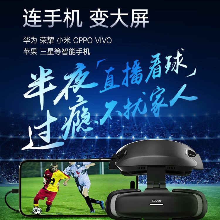 GOOVIS Art high-definition 3D head-mounted display, non-VR /AR smart glasses connected to mobile phones, computers and game consoles Specification drawing