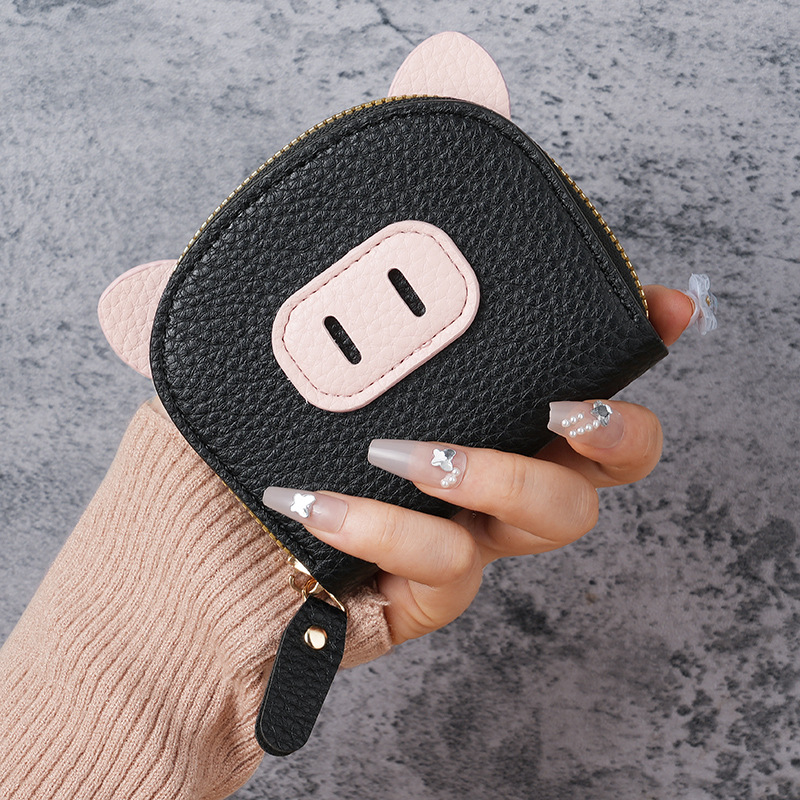 New popular organ card case for girls, lightweight student, piggy zipper, multi-slot card holder, soft pickup clamp, coin purse Specification drawing
