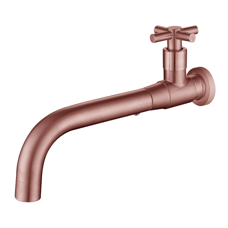 Stainless steel universal integrated rose gold single cooling wall-mounted washbasin faucet washbasin built-in ordinary gold details Picture