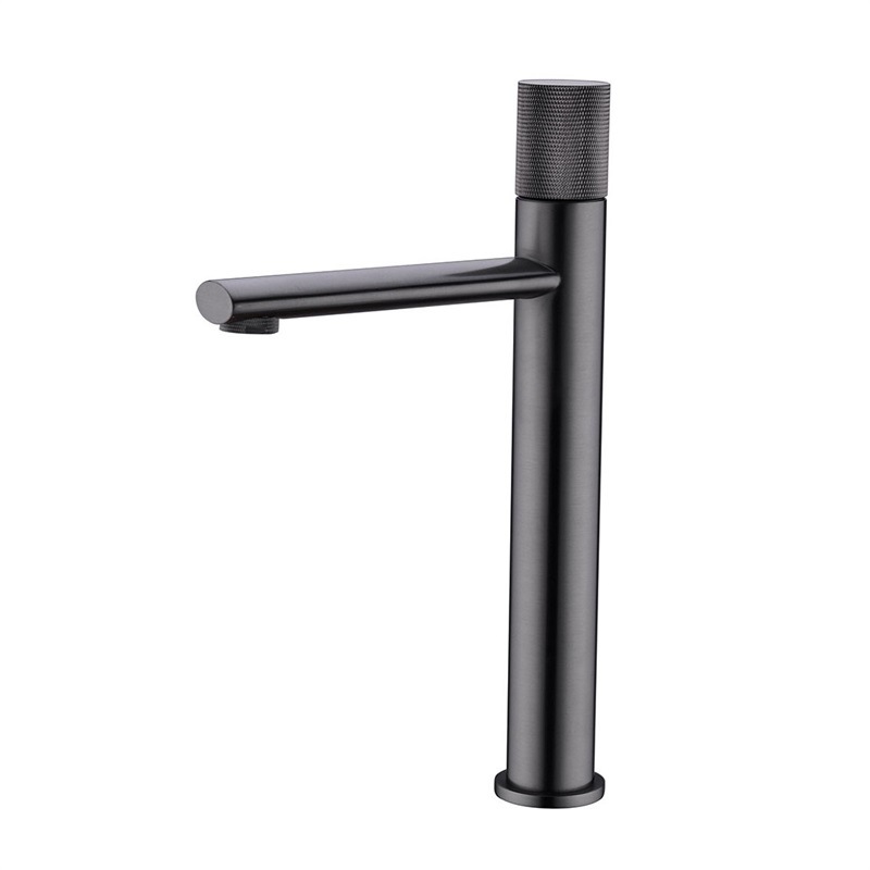 Kaiping Youjia Sanitary Ware countertop basin hot and cold Faucet with height single gun gray high basin hot and cold faucet 30031 Item Picture