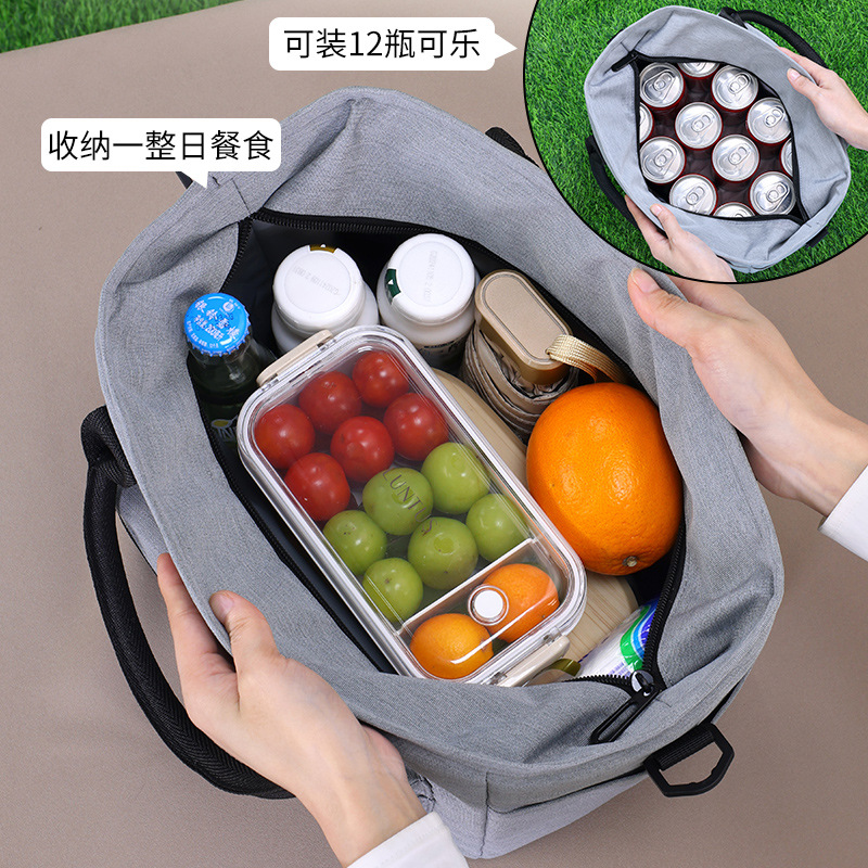 New cross-border large-capacity thickened aluminum foil insulated bag, simple outdoor picnic bag, lunch box bag for bringing meals to work details Picture
