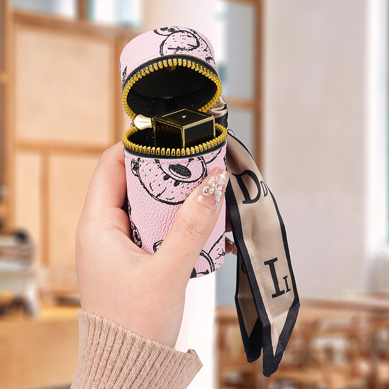 The 2025 new keychain coin purse has a light luxury feel, a mini women's mouth red envelope storage, and a cute wireless earphone case details Picture