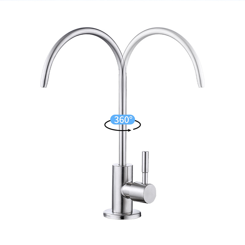 304 stainless steel water purifying faucet, household direct drinking water faucet, European-style kitchen single-cooling pure water small mouth CUPC Application Scenario