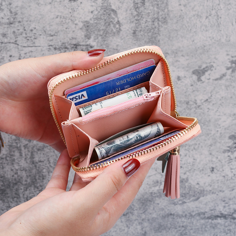 2021 Korean version mini mini wallet for women, short zipper, cute coin purse, student Su Liu, women's wallet, lightweight details Picture