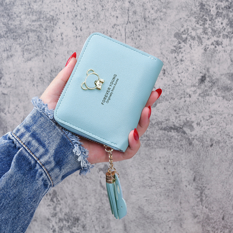 2021 New style small wallet for women, short bear zipper, large capacity mobile phone bag, 100 fashionable clutch Application Scenario