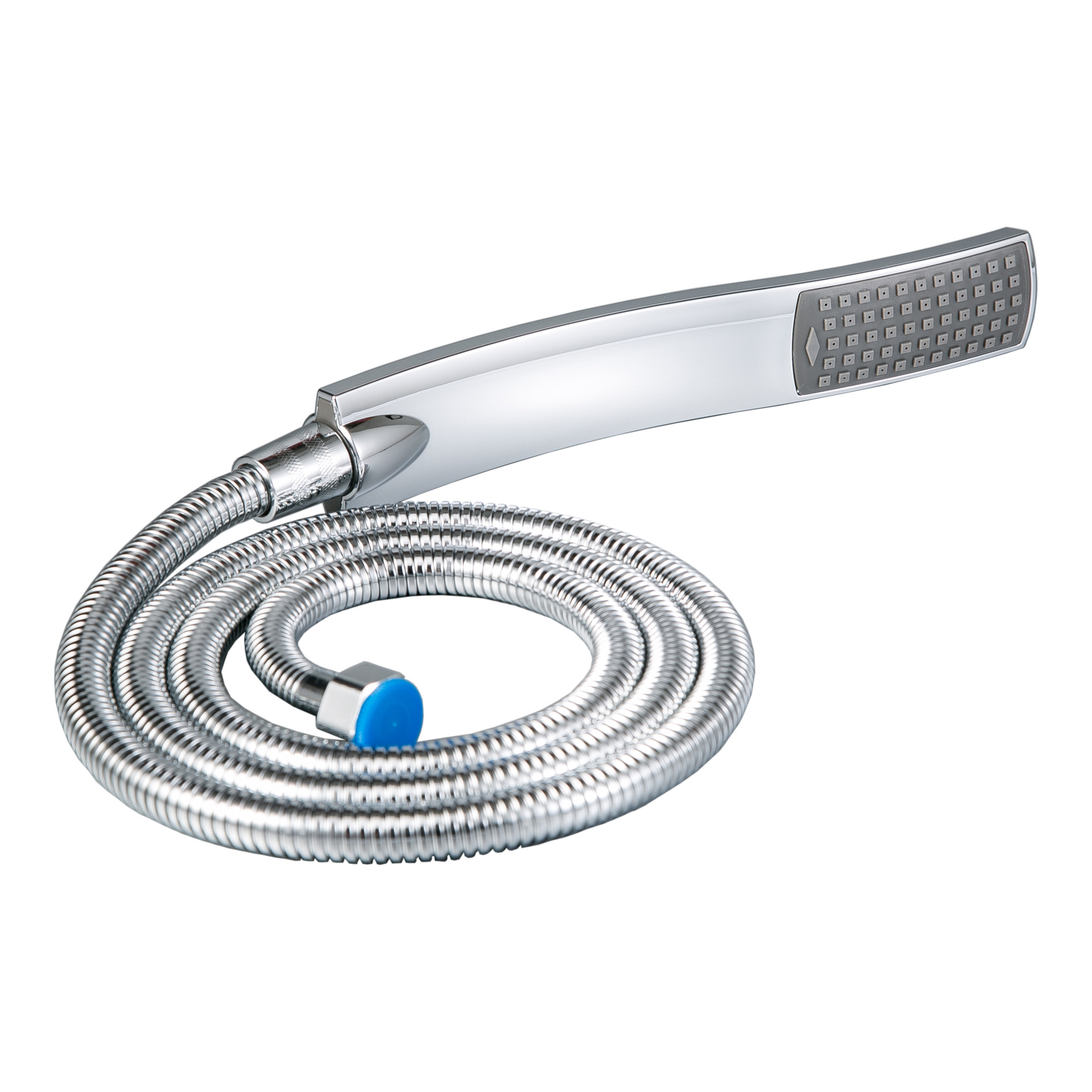 S-type shower head, non-pressurized shower head, electroplated outer layer, coarse holes, soft rubber water outlet holes Item Picture