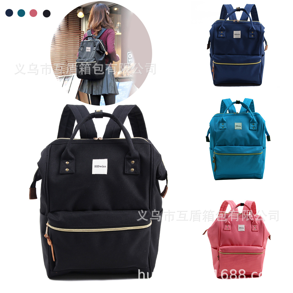 The new Oxford fabric backpack is a fashionable, versatile, waterproof outdoor travel handbag and a multi-functional backpack for students full figure