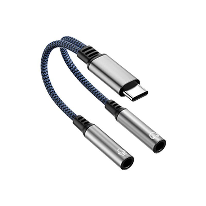 This Type-c Apple and Samsung dac adapter is suitable for converting 1-minute and 2-minute microphones to computer head-mounted microphone audio cables Item Picture
