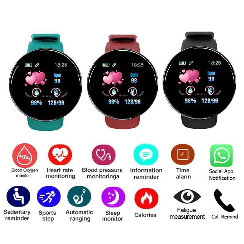D18 Round screen Smart bracelet, color screen bracelet, exercise step counting, sleep monitoring, heart rate monitoring, factory stock Application Scenario