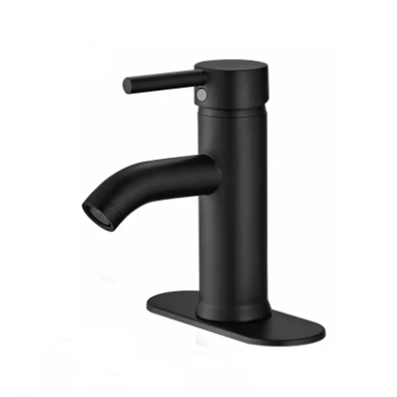 Ousha Pai stainless steel faucet, dial faucet, bathroom black faucet, faucet with base Item Picture