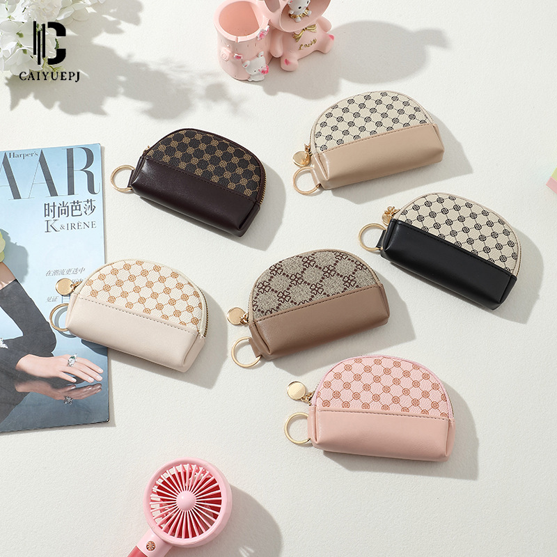 New cross-border coin purse for women, European and American zipper semi-circular small wallet, key card case, coin case, fashionable wallet details Picture