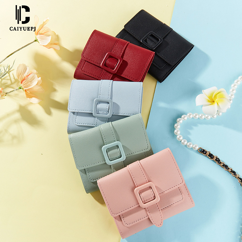 New women's wallet short solid color card bag Spring women's high-end Wallet cross-border coin purse wholesale full figure