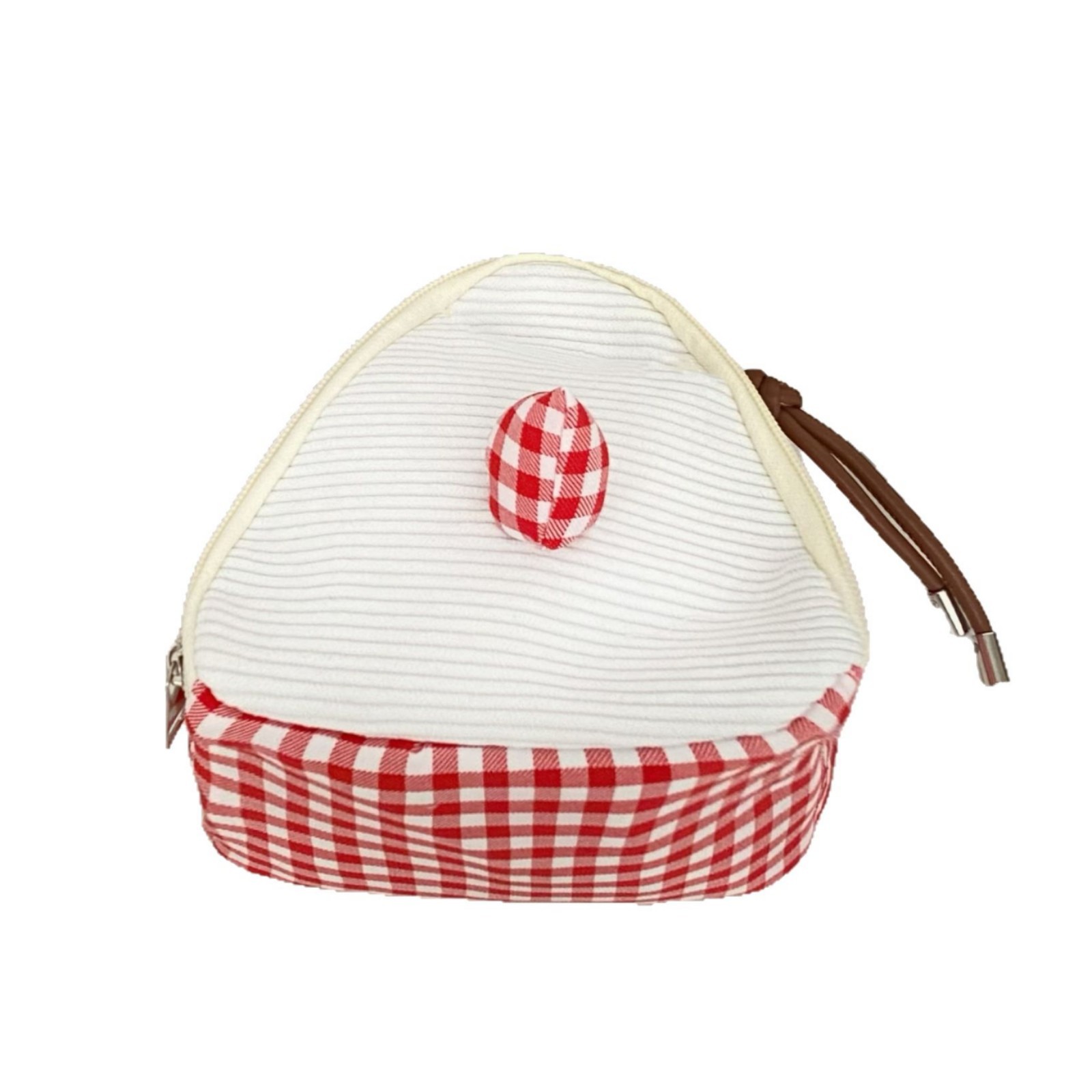 Cute cake makeup bag for women 2025 New ins versatile handbag, niche storage bag, triangular toiletry bag Item Picture