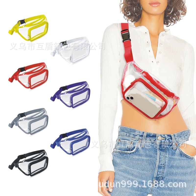 In-stock PVC transparent bag, sports running outdoor waist bag, waterproof rafting fitness travel portable storage bag, logo Item Picture