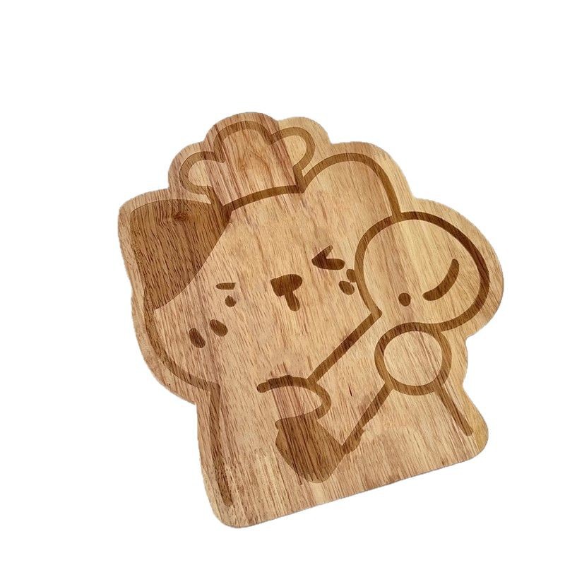 Korean-style solid wood cat cutting board, the same cute animal kitchen household vegetable and fruit cutting board and photo tray as the blogger Item Picture