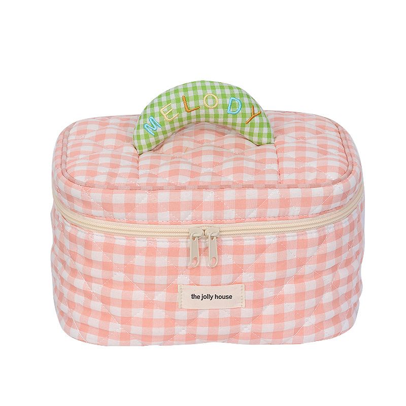 Small floral print storage portable quilted cotton fabric large capacity high-end feel niche design high storage bag, starting from one Item Picture