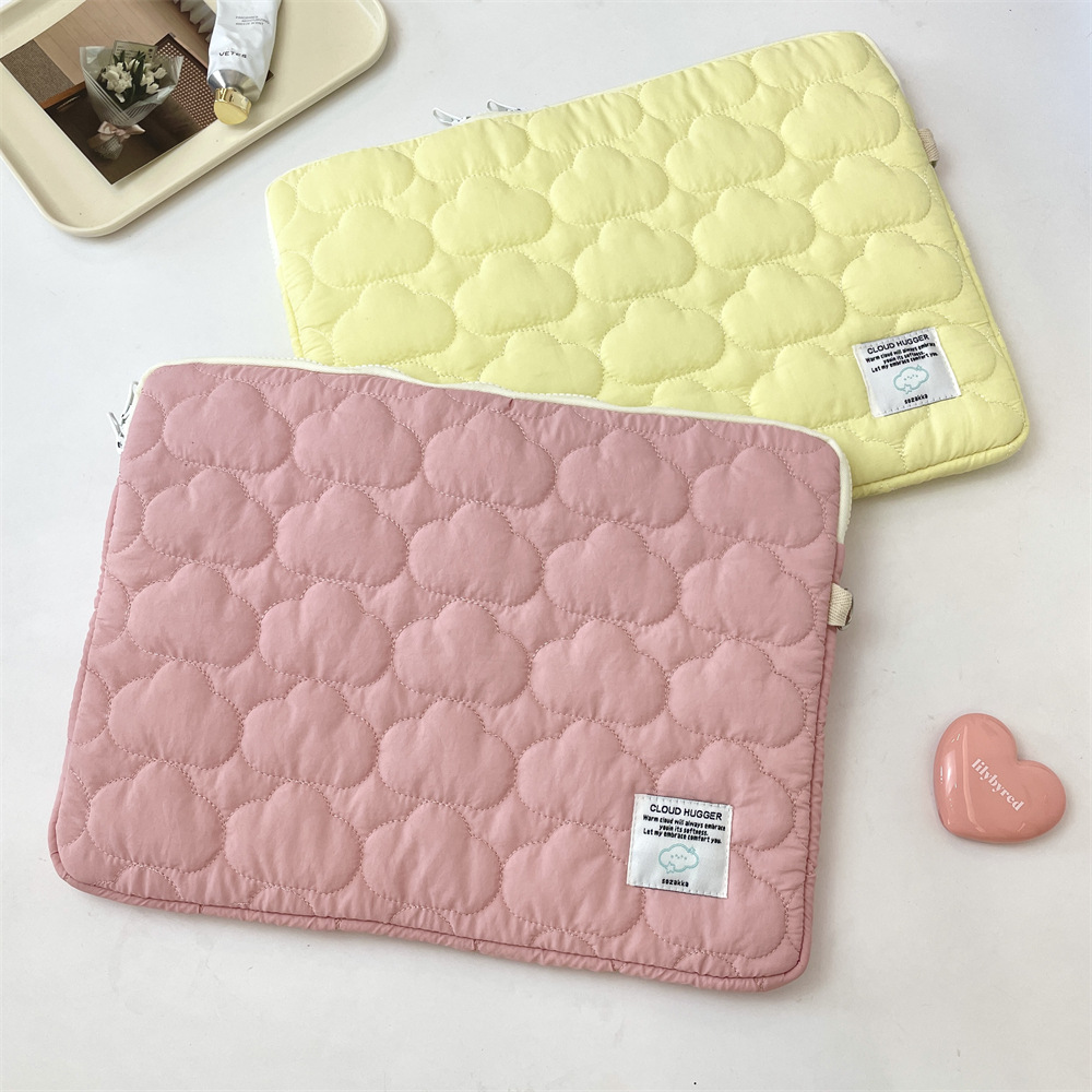 53291 Korean cute Cloud embroidery ipad tablet bag 11/13/15-inch notebook storage bag details Picture