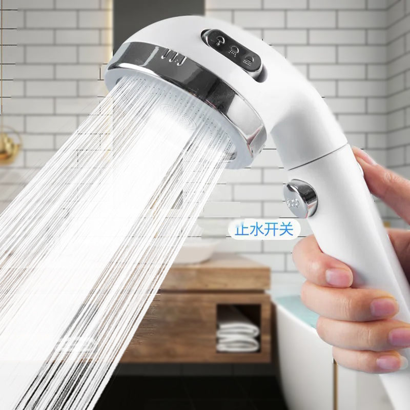 Detachable and washable three-speed pressurized showerhead shower set, household switch showerhead bathroom heater details Picture