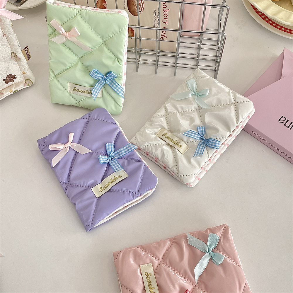 52242 Korean-style sweet bow passport card holder, document storage, bank card, travel ID card holder