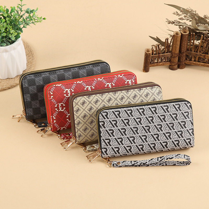 New European and American fashion wallets for women, new long wallets for ladies, large-capacity zipper clutch bags, mobile phone bags wholesale Specification drawing