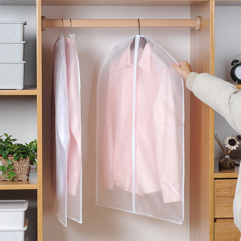 Clothing dust covers, bulk hanging type overcoat dust bags, household transparent clothing hanging bags, dust-proof suit covers details Picture