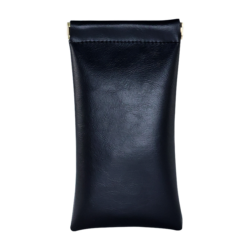 Wholesale of new automatic closing sunglasses storage case leather glasses bag, sunglasses spring opening glasses storage bag Item Picture