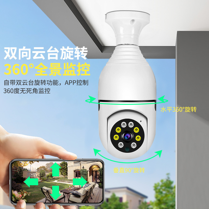 360-degree high-definition camera, high-definition wireless wifi, smart home remote bulb camera, a bestseller in foreign trade details Picture