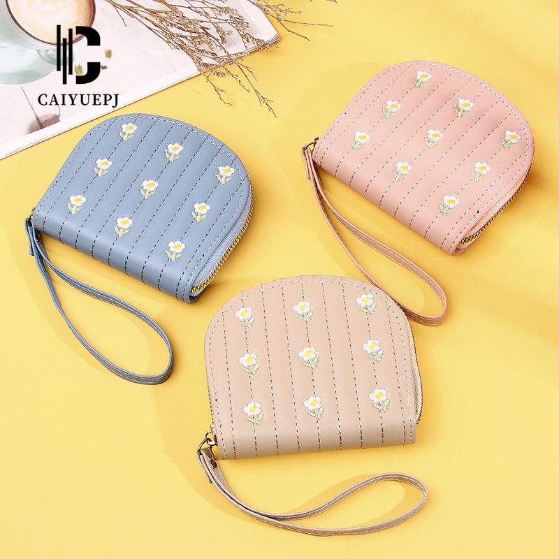 New Japanese and Korean coin purse, a girl's fresh and delicate floral print student zipper card case, ID card holder, multi-functional loose change wallet full figure