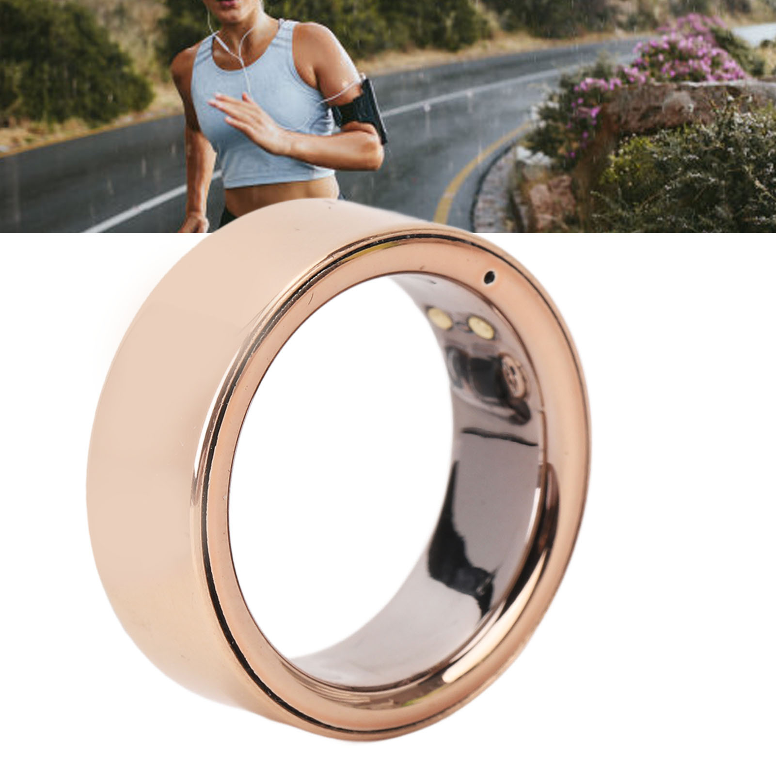 Amazon's best-selling black technology in 2023: Wireless charging, heart rate, blood oxygen, sleep, step counting, temperature, and smart health ring Specification drawing