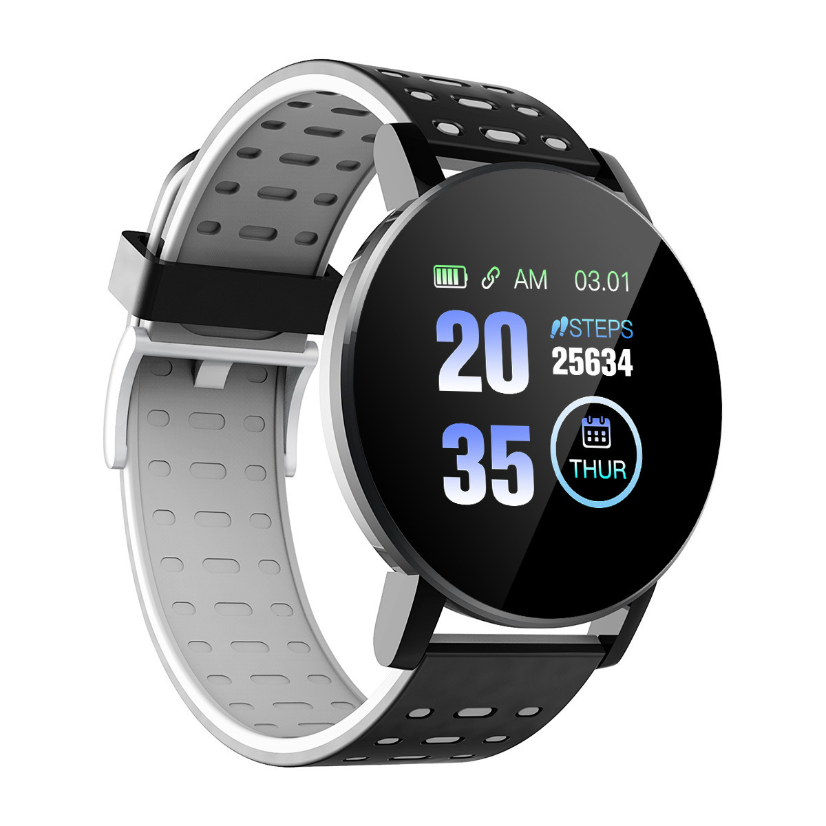 New 119plus smart bracelet with step count and heart rate, factory stock, dual-color watch strap, e-commerce Item Picture