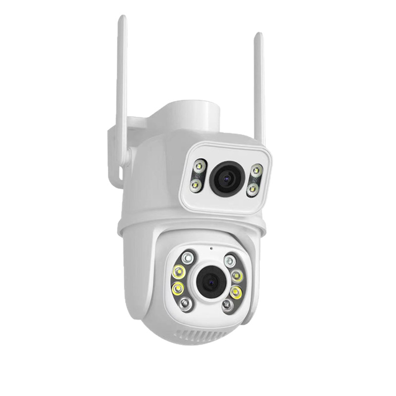 Gun-ball linkage camera, dual-eye night vision high-definition home outdoor full-color camera, wifi network wireless monitoring Item Picture