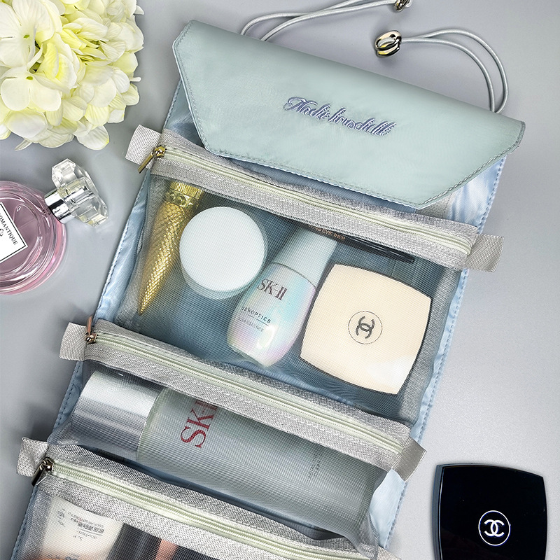 Korean-style large-capacity, high-appearation-level makeup bag, four-in-one, detachable and foldable makeup travel storage and toiletries bag full figure
