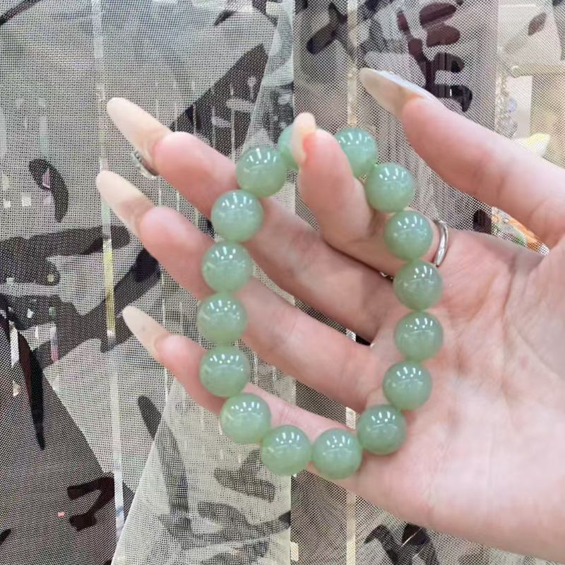 国潮系列大吉经典新中式优雅浅绿色翡翠玻璃闪亮清凉大女主手串104145