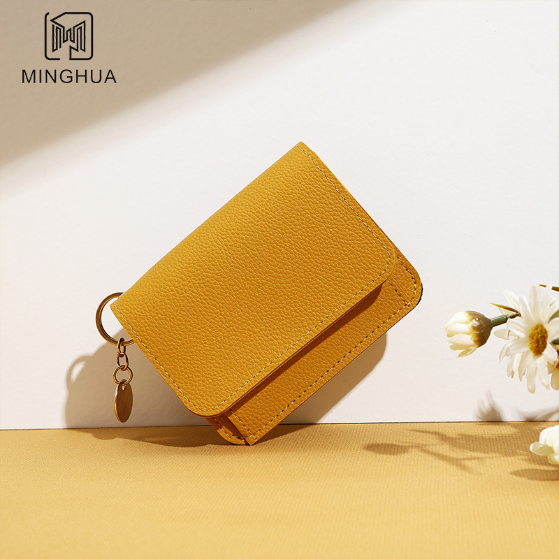 New women's short solid-color card wallet for spring 2024, simple cross-border coin purse source manufacturer full figure