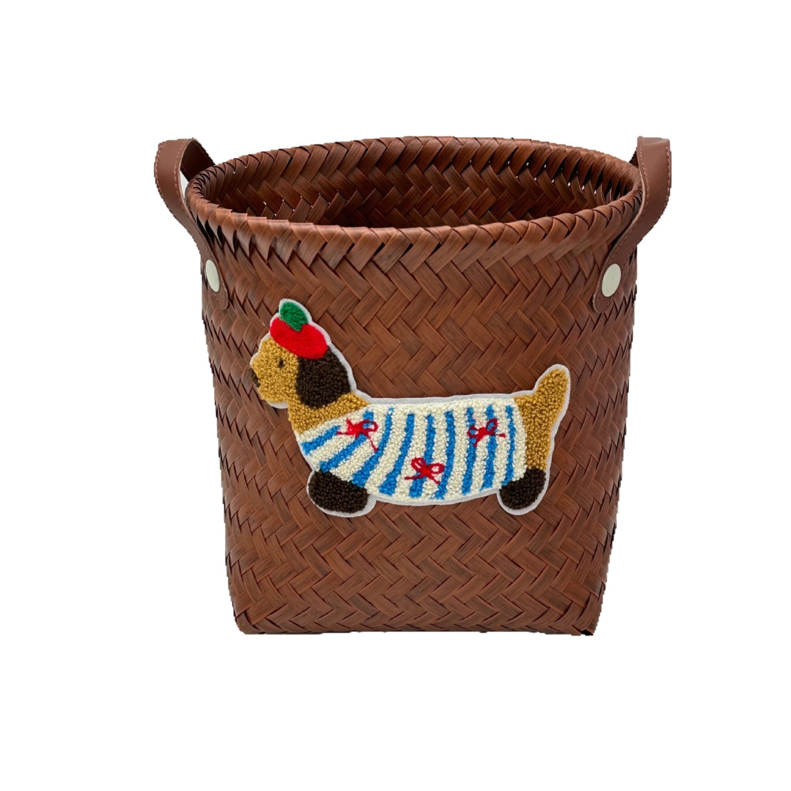 Chinese-style retro imitation rattan woven dirty clothes basket, large capacity at home, high appearance level cartoon miscellaneous items, underwear sorting basket, storage basket Item Picture