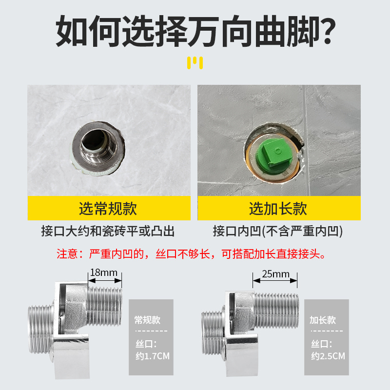 Universal curved joint, shower head faucet, reducer, bent foot, eccentric extended curved foot, screw conversion accessory, crank foot Application Scenario