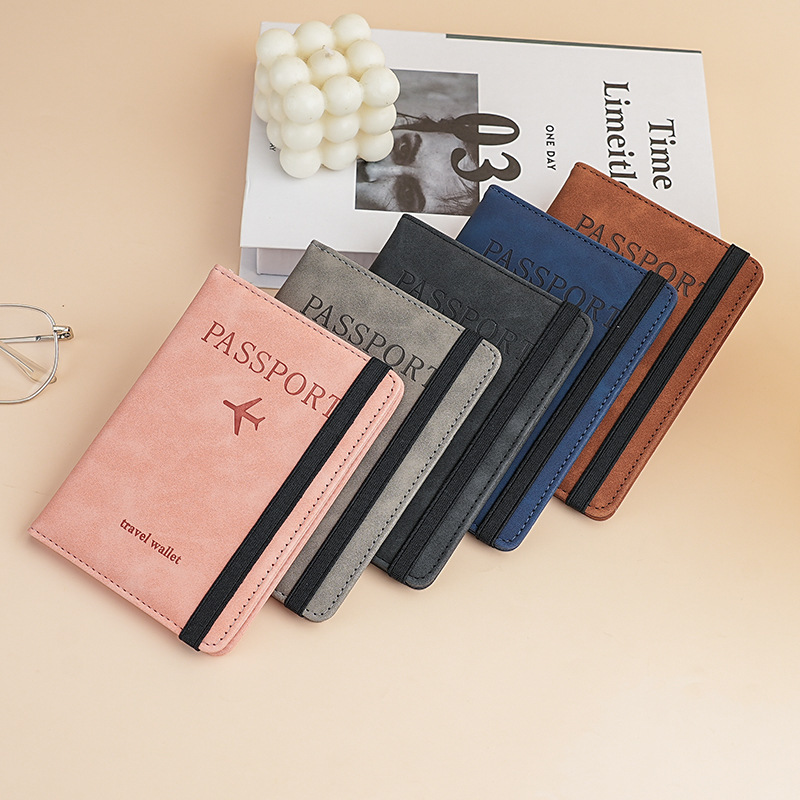 New direct sales passport bag, business document storage bag, cross-border leather strap, multi-functional document holder, air ticket holder full figure