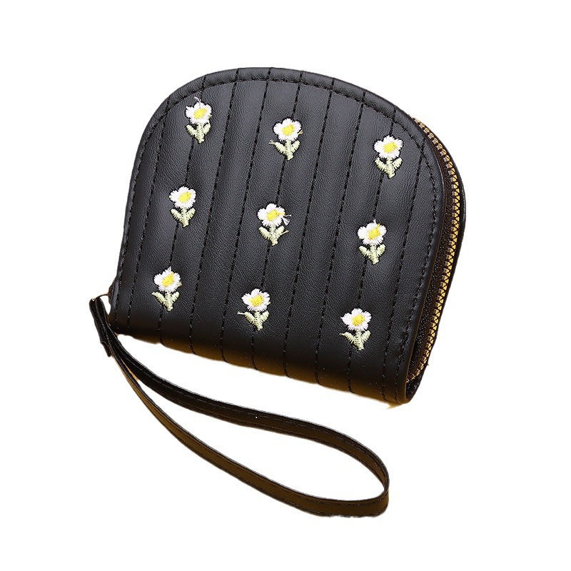 New Japanese and Korean coin purse, a girl's fresh and delicate floral print student zipper card case, ID card holder, multi-functional loose change wallet Item Picture