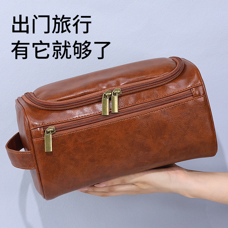 Makeup bag, portable fitness bath, waterproof travel car hook storage bag, hand-held business travel toiletries storage bag full figure
