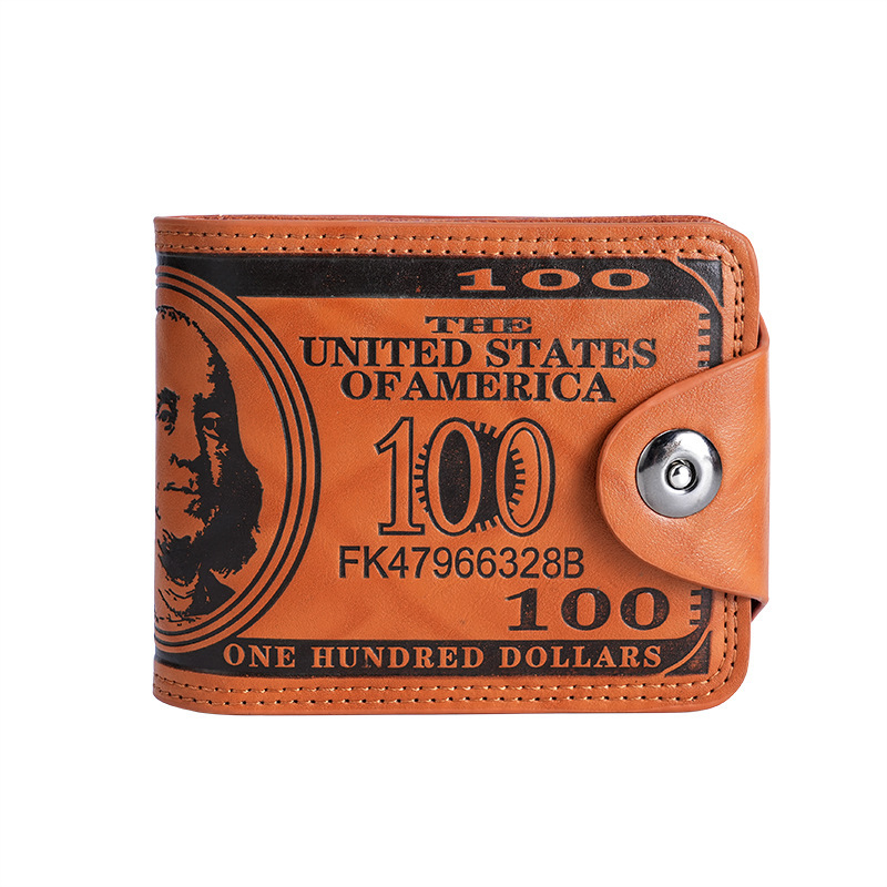Cross-border bestseller men's wallet with US dollar pattern, bestseller ultra-light PU bag, multi-functional retro, multi-slot manufacturer Item Picture