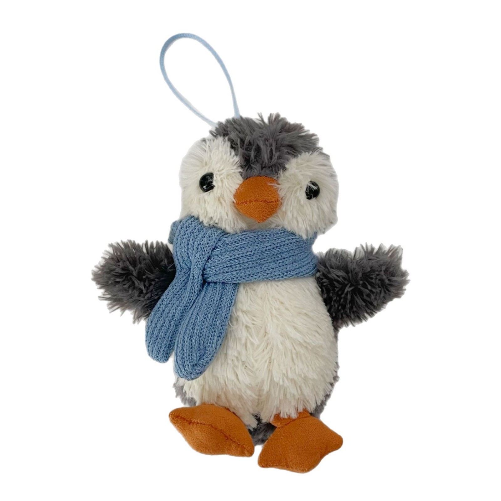 Cute blue scarf little penguin pendant, ins creative plush penguin keychain bag pendant, decorative gift Item Picture